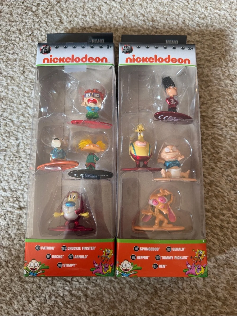 🪀 Jada Nickelodeon Nano Metalfigs Lot of 8 Rugrats Hey Arnold Ren Stimpy Rocko